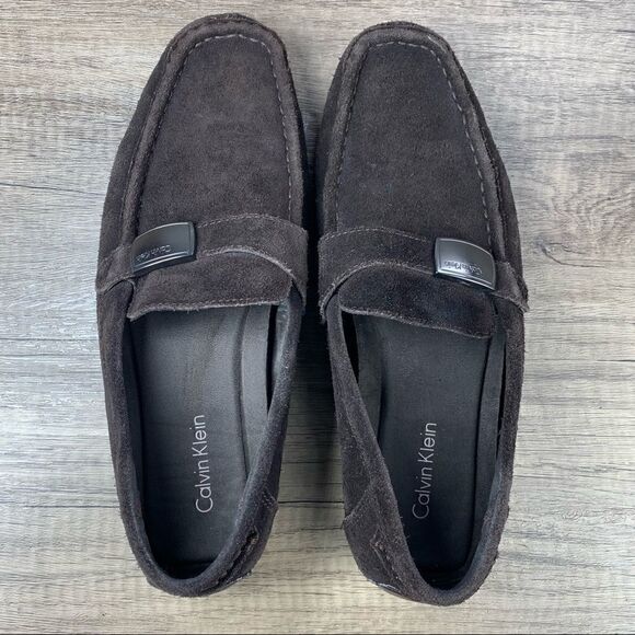 Calvin Klein~Men’s Suede Chocolate Brown Driving Loafers Moccasins~Size 9M - Picture 5 of 8